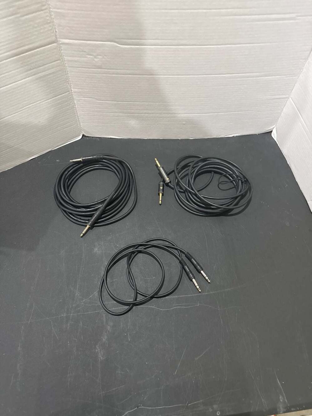 Lot of 3 1/4" TS Instrument Cables - D'Addario 20ft & Professional Low-Noise